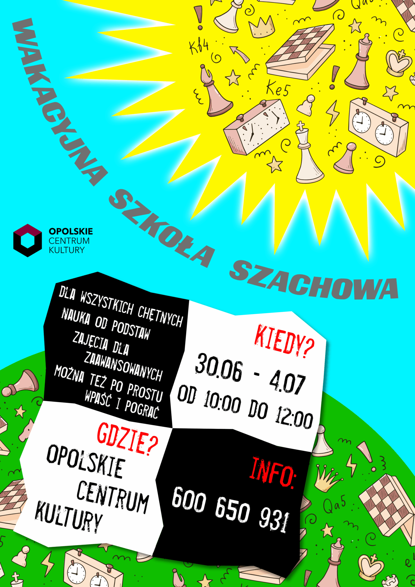 plakat wakacyjna szkoła szachowa plakat wakacyjna szkoła szachowa