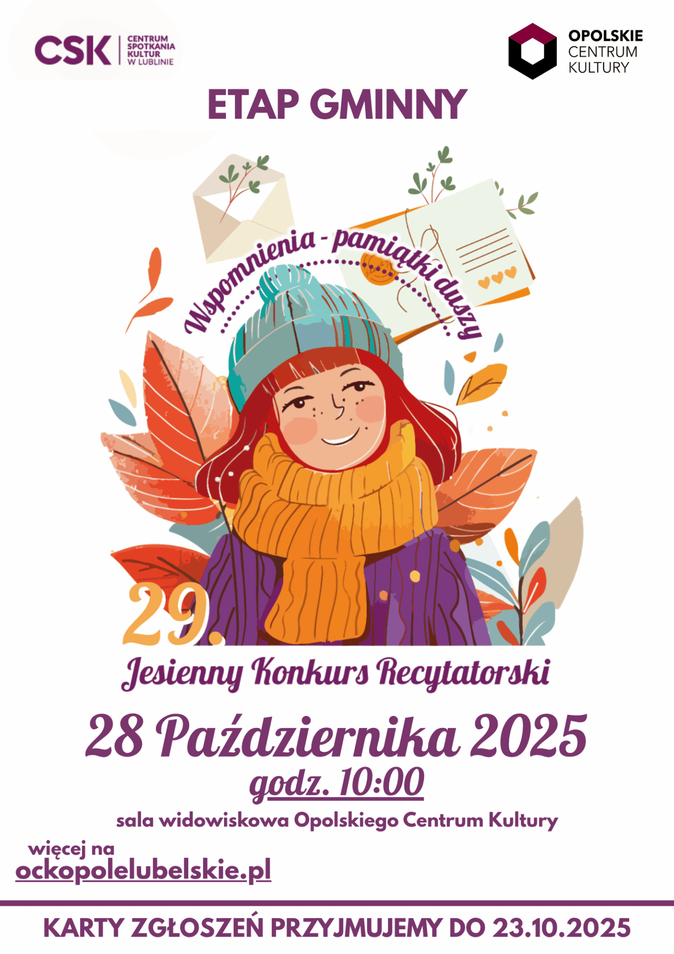 ETAP GMINNY jkr 2025 29. jesienny konkurs recytatorski