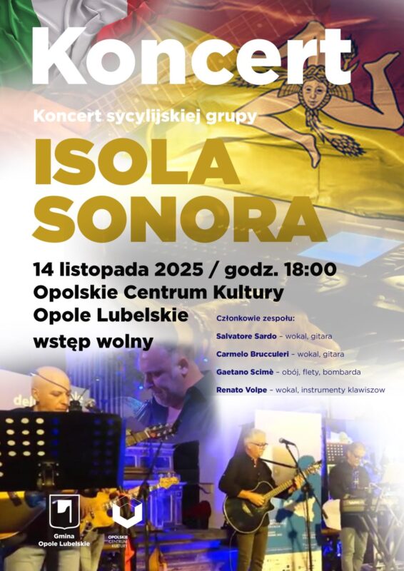koncert sycylijskiej grupy ISOLA SONORA plakat
