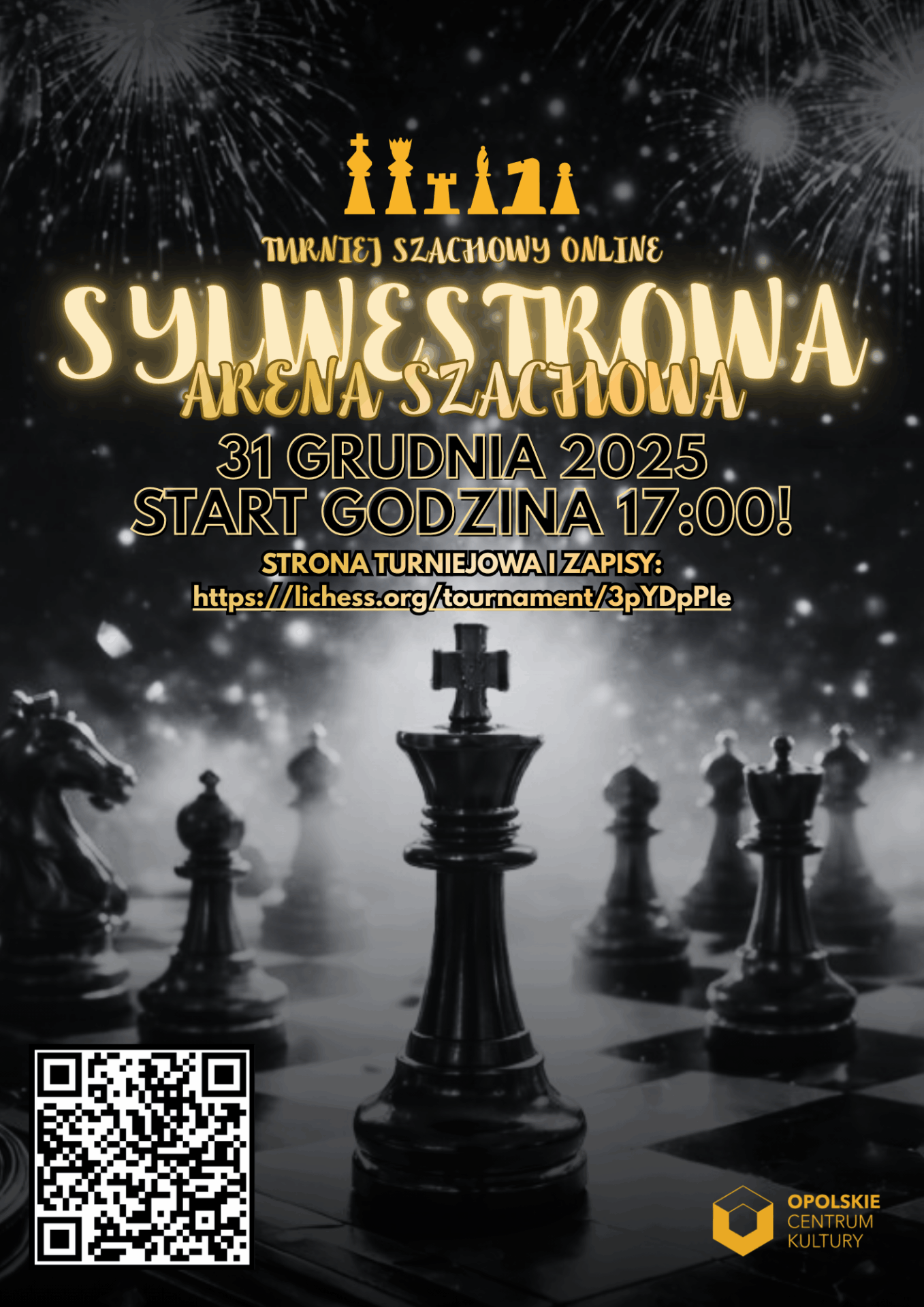 plakat na turniej szachowy sylwestrowa arena szachowa 2025