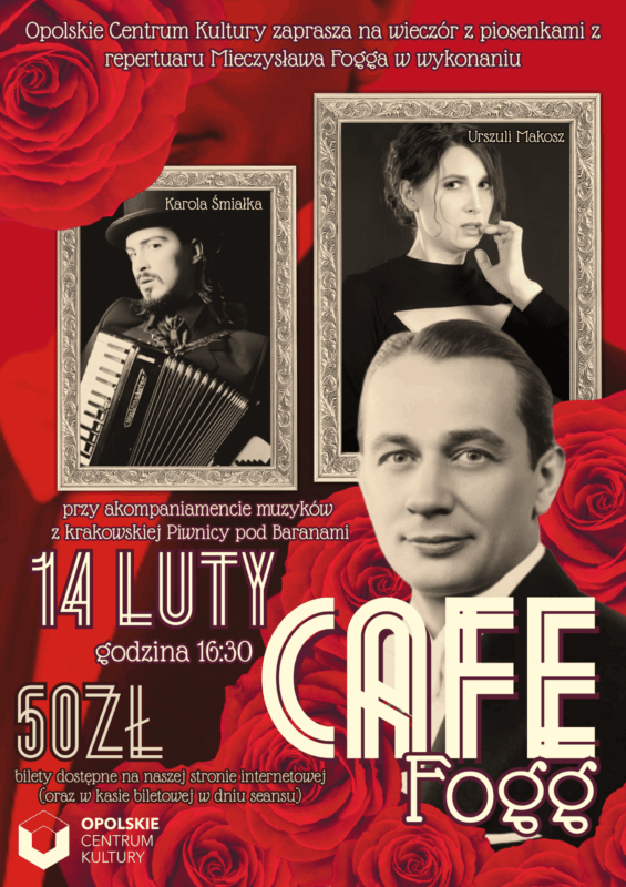 plakat na walentynkowy koncert Café Fogg