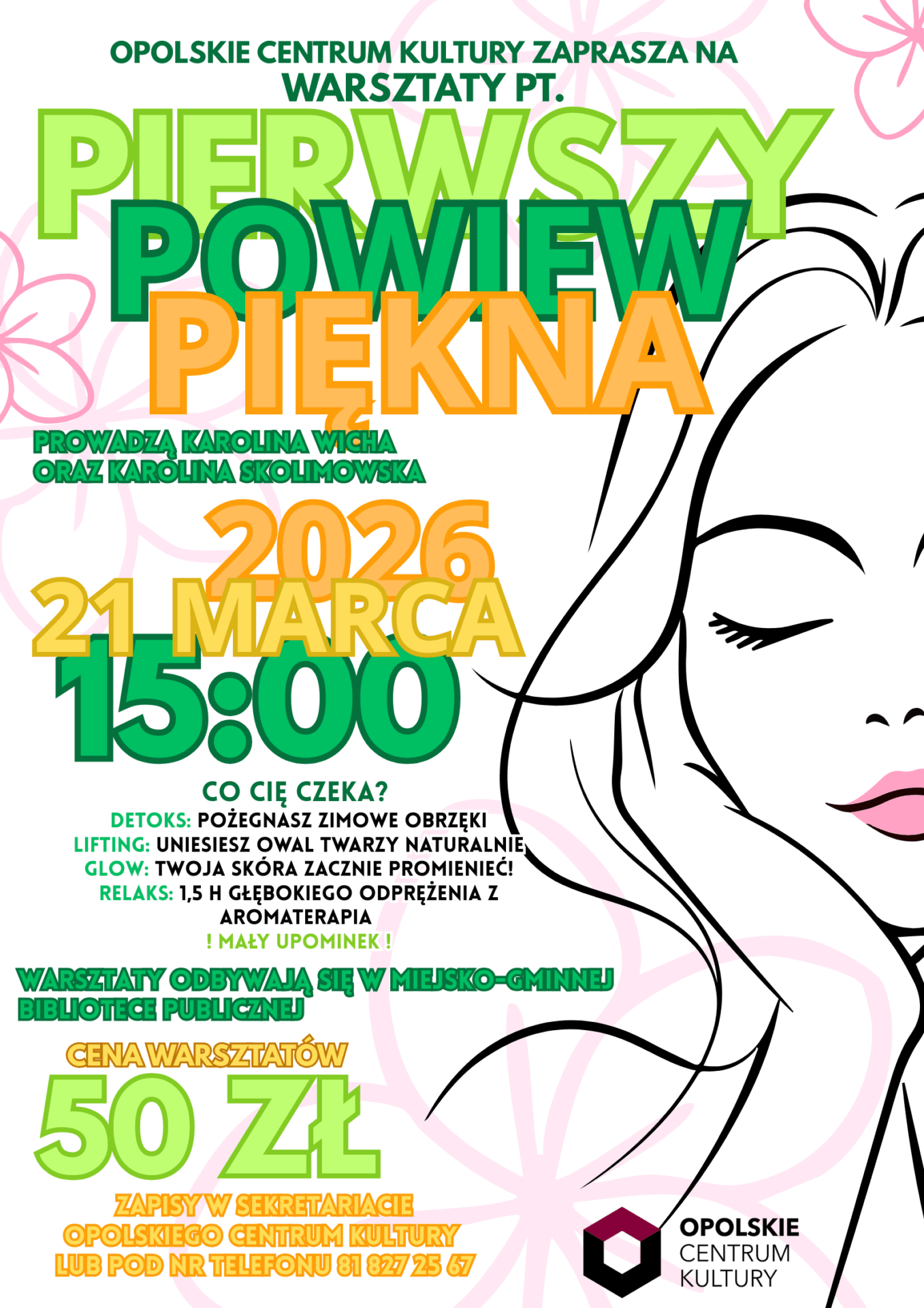 plakat na warsztaty pielęgnacyjne