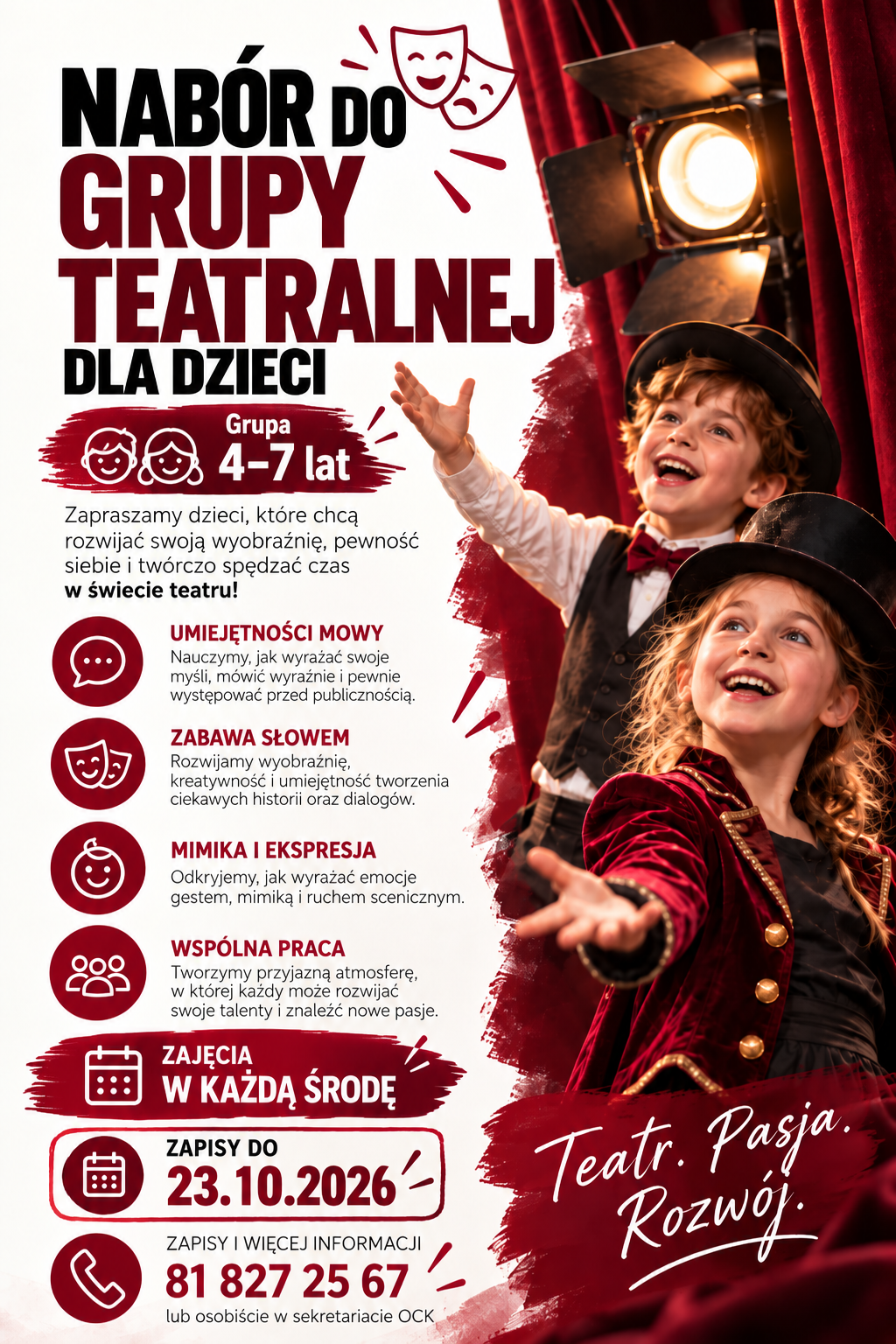 Rusza nabór do grupy teatralnej dla dzieci w wieku 4–7 lat!